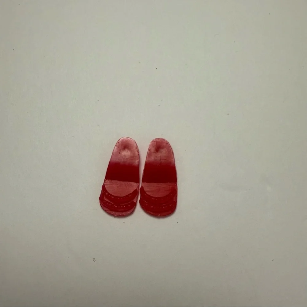 VTG Barbie Clone Red Slippers/Sandals‎ Hong Kong *FLAW*